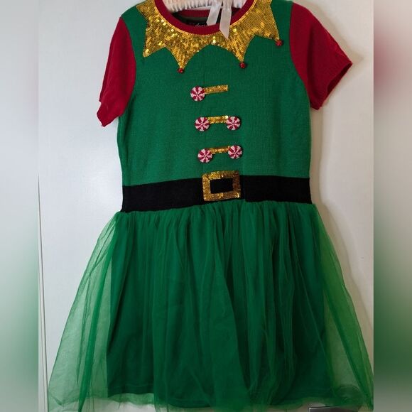 33 Degrees Christmas Elf Sweater Dress (Size M) Sequin - Picture 10 of 11